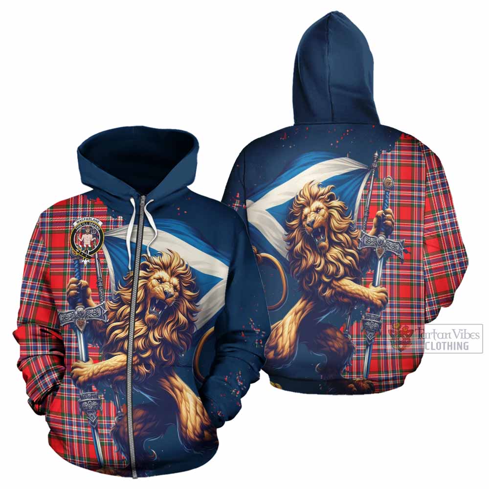 MacFie (McFie) Tartan Family Crest Hoodie with Scottish Majestic Lion
