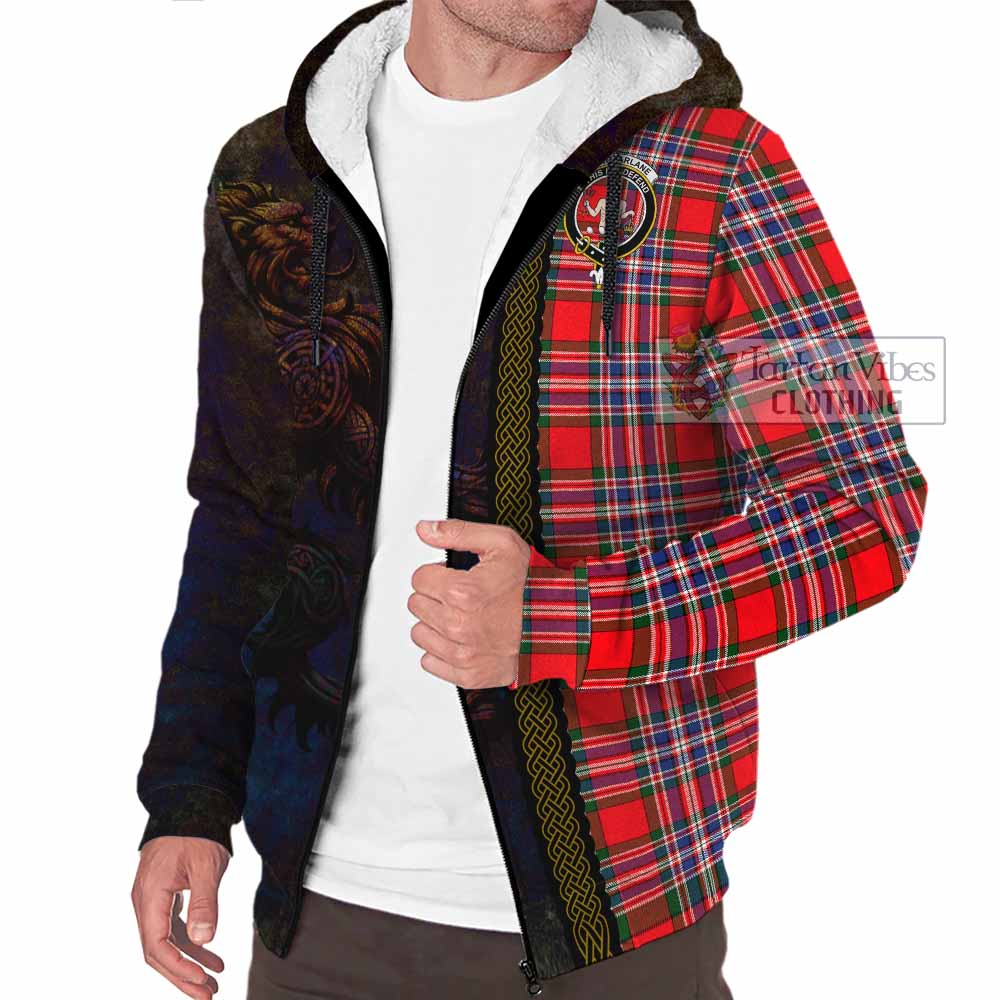 Tartan Vibes Clothing MacFarlane (McFarlane) Tartan Family Crest Sherpa Hoodie Alba Gu Brath Be Brave Lion Ancient Style