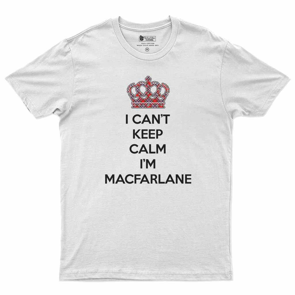 MacFarlane (McFarlane) Can't Keep Calm Men's T-Shirt White - Tartan Vibes Clothing