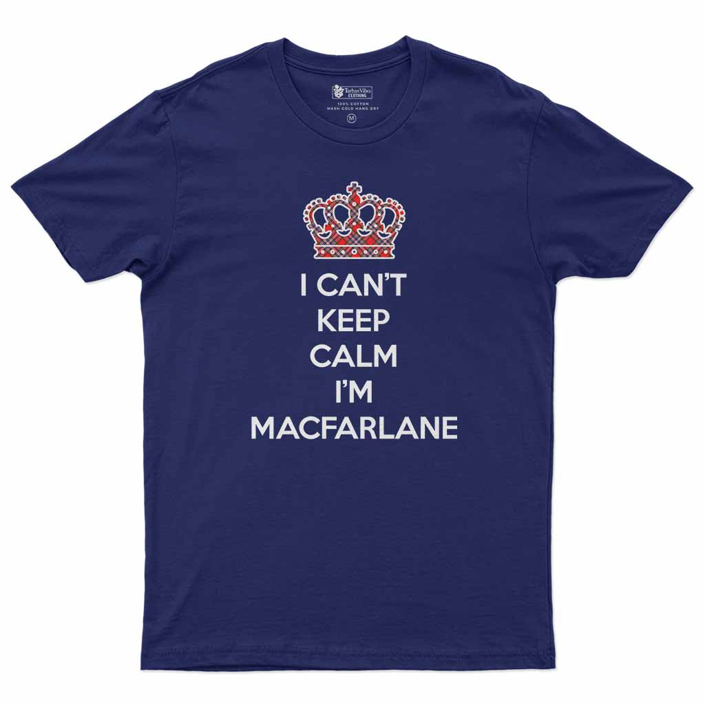 MacFarlane (McFarlane) Can't Keep Calm Men's T-Shirt Navy - Tartan Vibes Clothing