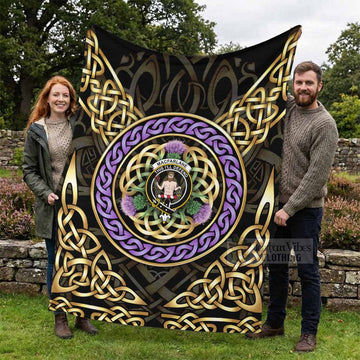 MacFarlane (McFarlane) Clan Crest Blanket Celtic Scottish Thistle