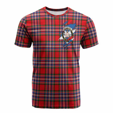 MacFarlane (McFarlane) Clan Crest In Me Tartan Cotton T-shirt Scotland Flag Style