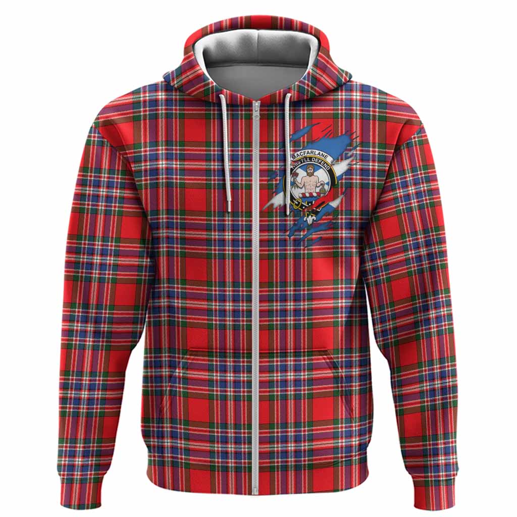 MacFarlane (McFarlane) Clan Crest In Me Tartan Hoodie Scotland Flag Style
