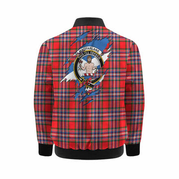 MacFarlane (McFarlane) Clan Crest In Me Tartan Kid Bomber Jacket Scotland Flag Style