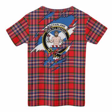 MacFarlane (McFarlane) Clan Crest In Me Tartan Kid T-shirt Scotland Flag Style