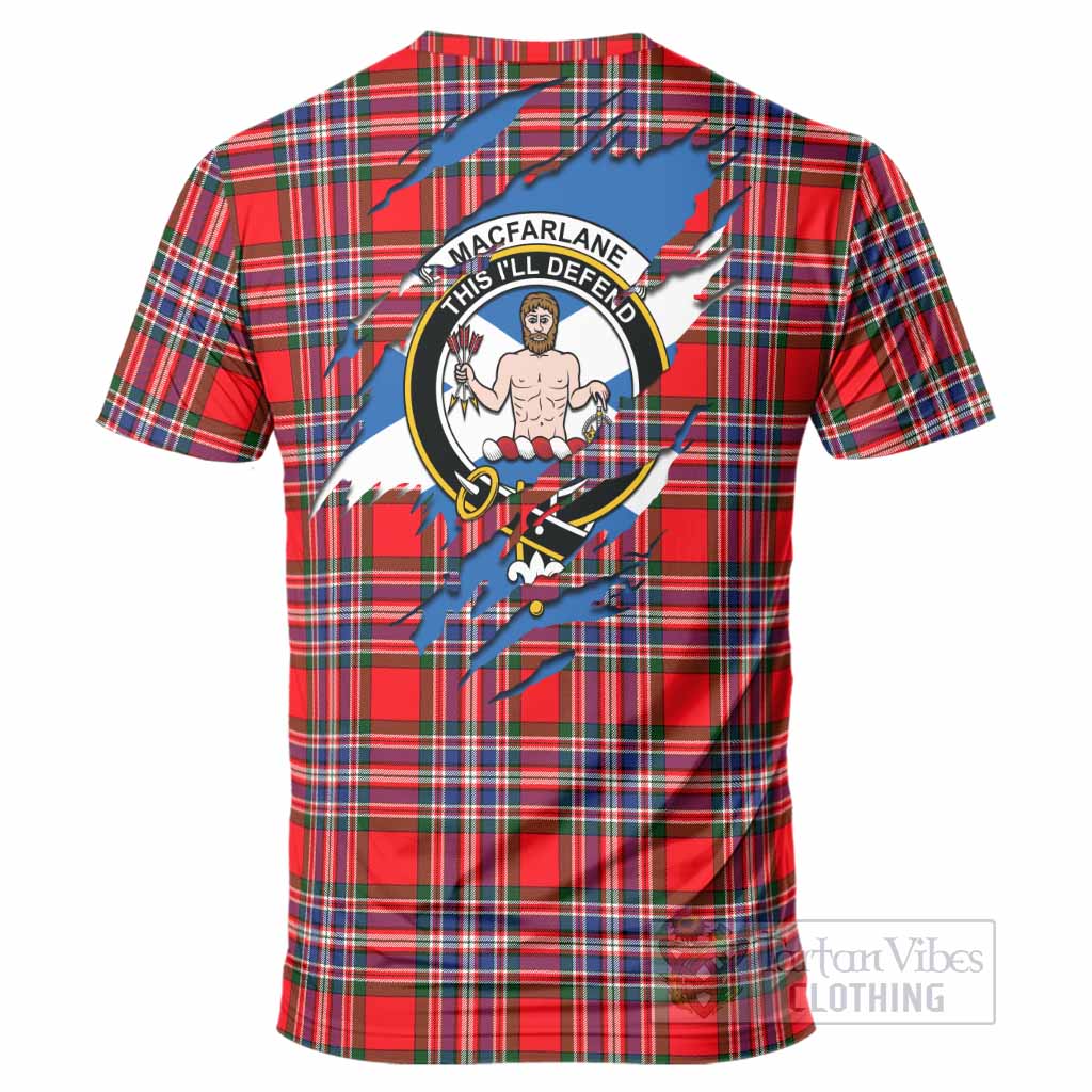 MacFarlane (McFarlane) Clan Crest In Me Tartan T-Shirt Scotland Flag Style