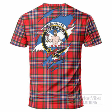 MacFarlane (McFarlane) Clan Crest In Me Tartan T-Shirt Scotland Flag Style