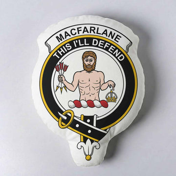 MacFarlane (McFarlane) Clan Crest Shaped Throw Pillow, Scottish Clan Badge Decorative Pillow
