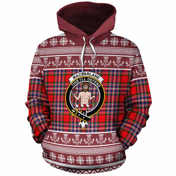 MacFarlane (McFarlane) Clan Tartan Christmas Cotton Hoodie with Family Crest