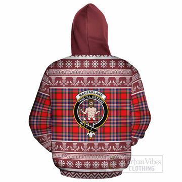 MacFarlane (McFarlane) Clan Tartan Christmas Cotton Hoodie with Family Crest