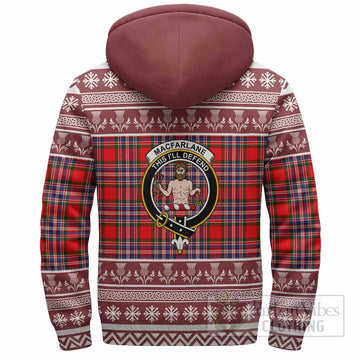 MacFarlane (McFarlane) Clan Tartan Christmas Fleece Hoodie with Family Crest