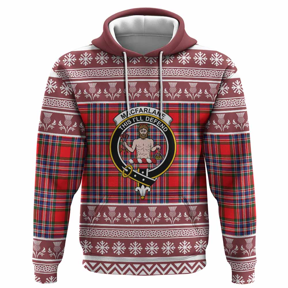 MacFarlane (McFarlane) Clan Tartan Christmas Hoodie with Family Crest - Tartan Vibes Clothing