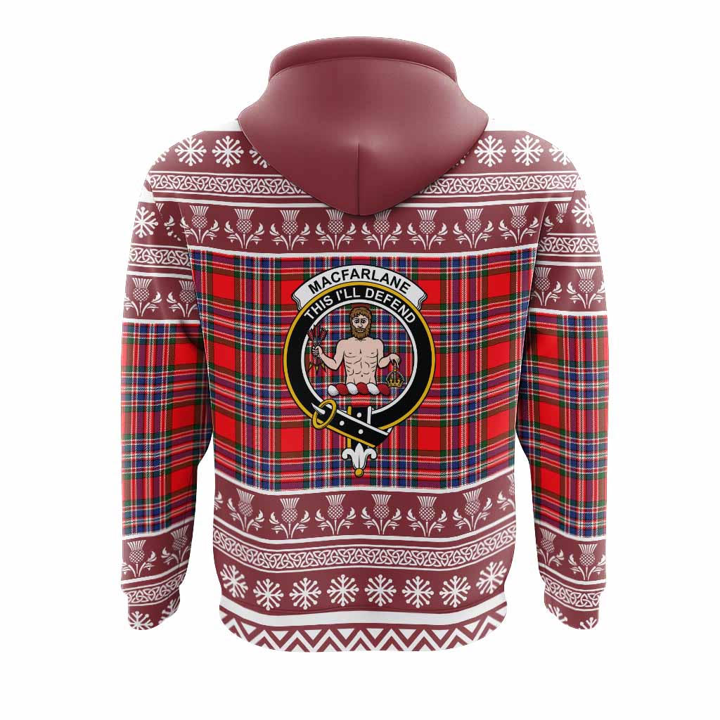 MacFarlane (McFarlane) Clan Tartan Christmas Hoodie with Family Crest - Tartan Vibes Clothing