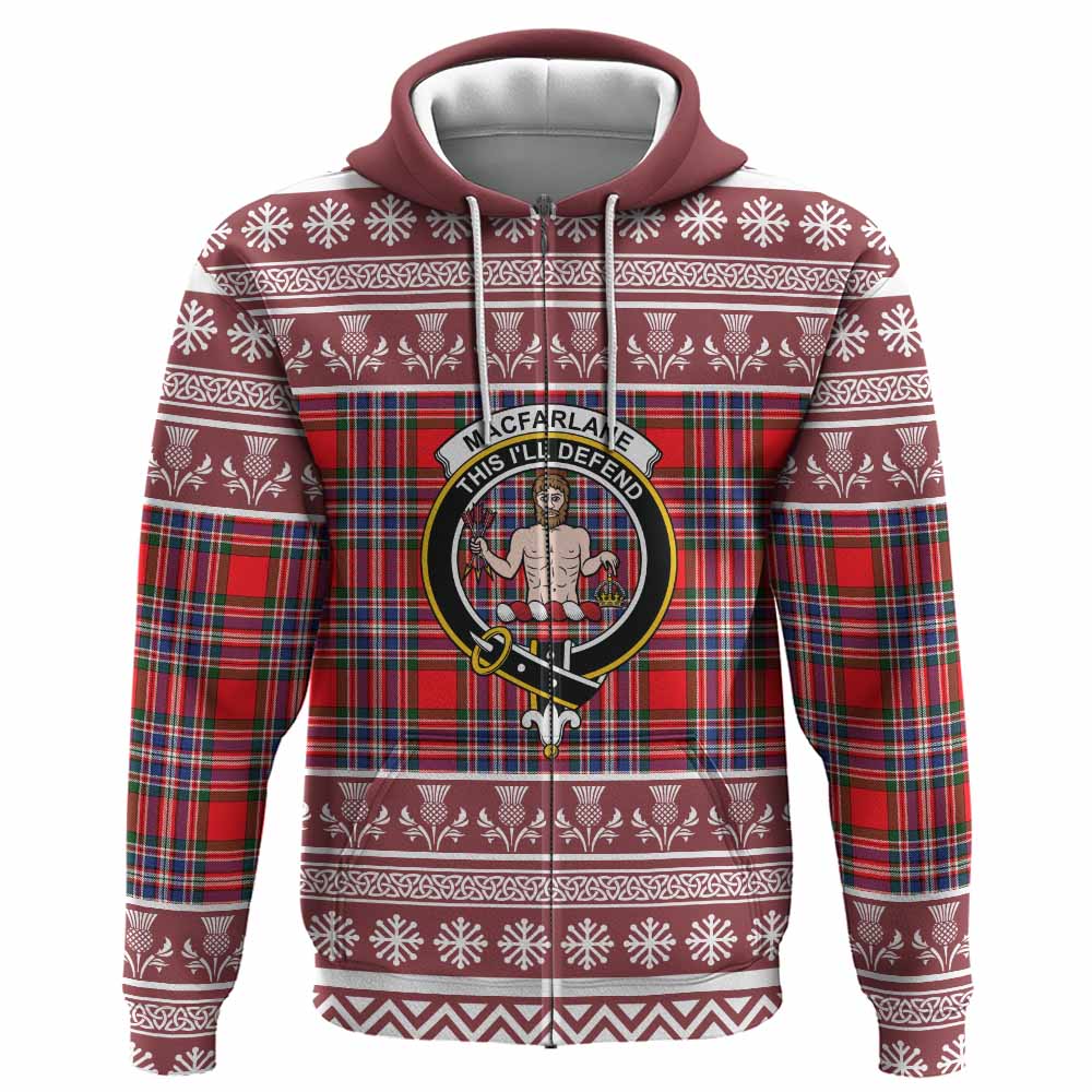 MacFarlane (McFarlane) Clan Tartan Christmas Hoodie with Family Crest - Tartan Vibes Clothing