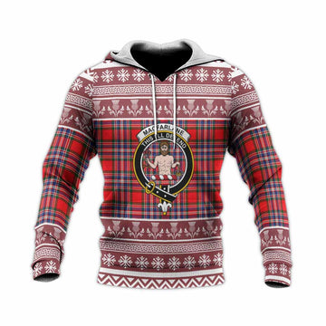 MacFarlane (McFarlane) Clan Tartan Christmas Knitted Hoodie with Family Crest