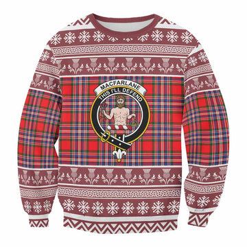 MacFarlane (McFarlane) Clan Tartan Christmas Sweatshirt with Family Crest