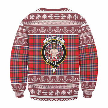 MacFarlane (McFarlane) Clan Tartan Christmas Sweatshirt with Family Crest