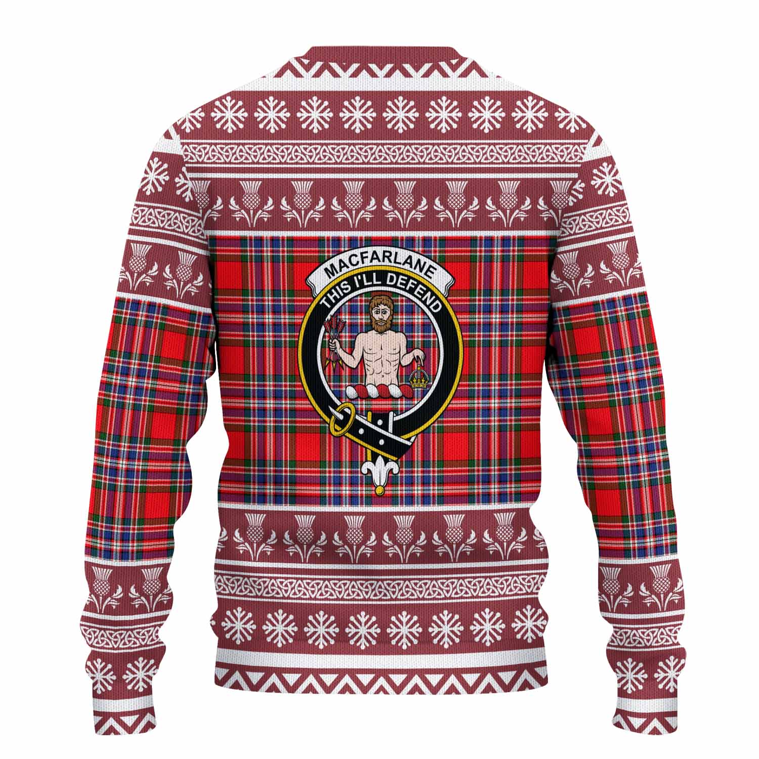 MacFarlane (McFarlane) Clan Tartan Christmas Ugly Sweater with Family Crest - Tartan Vibes Clothing