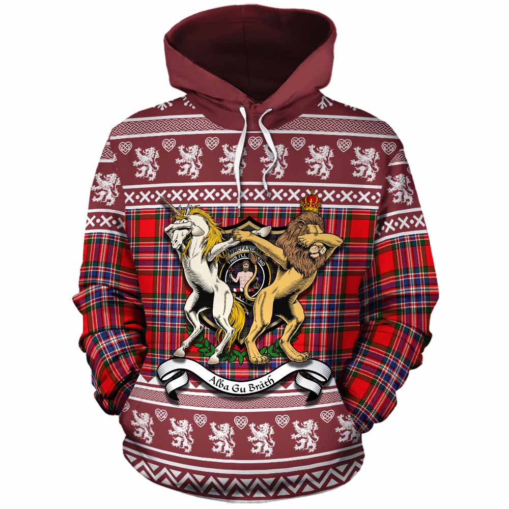 MacFarlane (McFarlane) Clan Tartan Crest Christmas Cotton Hoodie Coat of Arms Funny Style - Tartan Vibes Clothing
