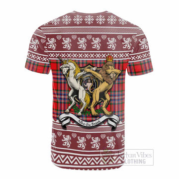 MacFarlane (McFarlane) Clan Tartan Crest Christmas Cotton T-shirt Coat of Arms Funny Style