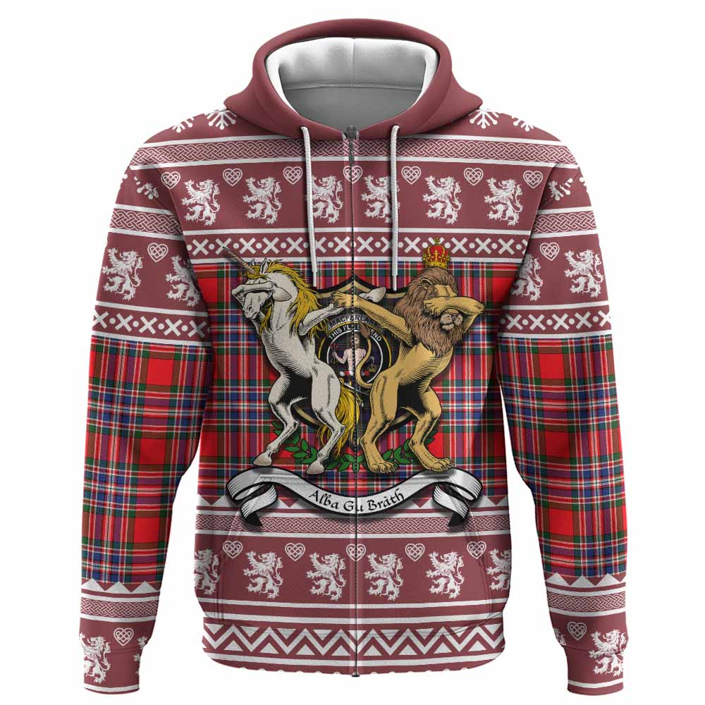 MacFarlane (McFarlane) Clan Tartan Crest Christmas Hoodie Coat of Arms Funny Style - Tartan Vibes Clothing