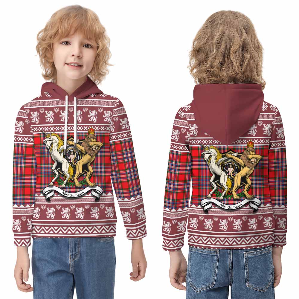 MacFarlane (McFarlane) Clan Tartan Crest Christmas Kid Hoodie Coat of Arms Funny Style - Tartan Vibes Clothing