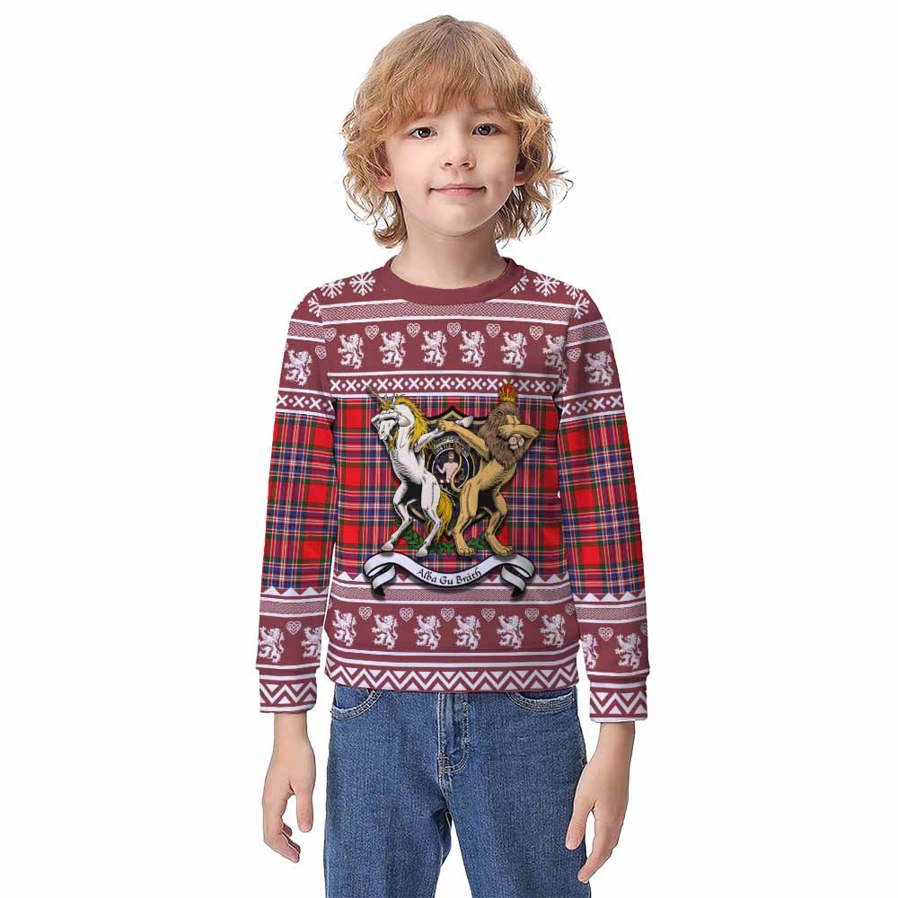 MacFarlane (McFarlane) Clan Tartan Crest Christmas Kid Ugly Sweatshirt Coat of Arms Funny Style - Tartan Vibes Clothing