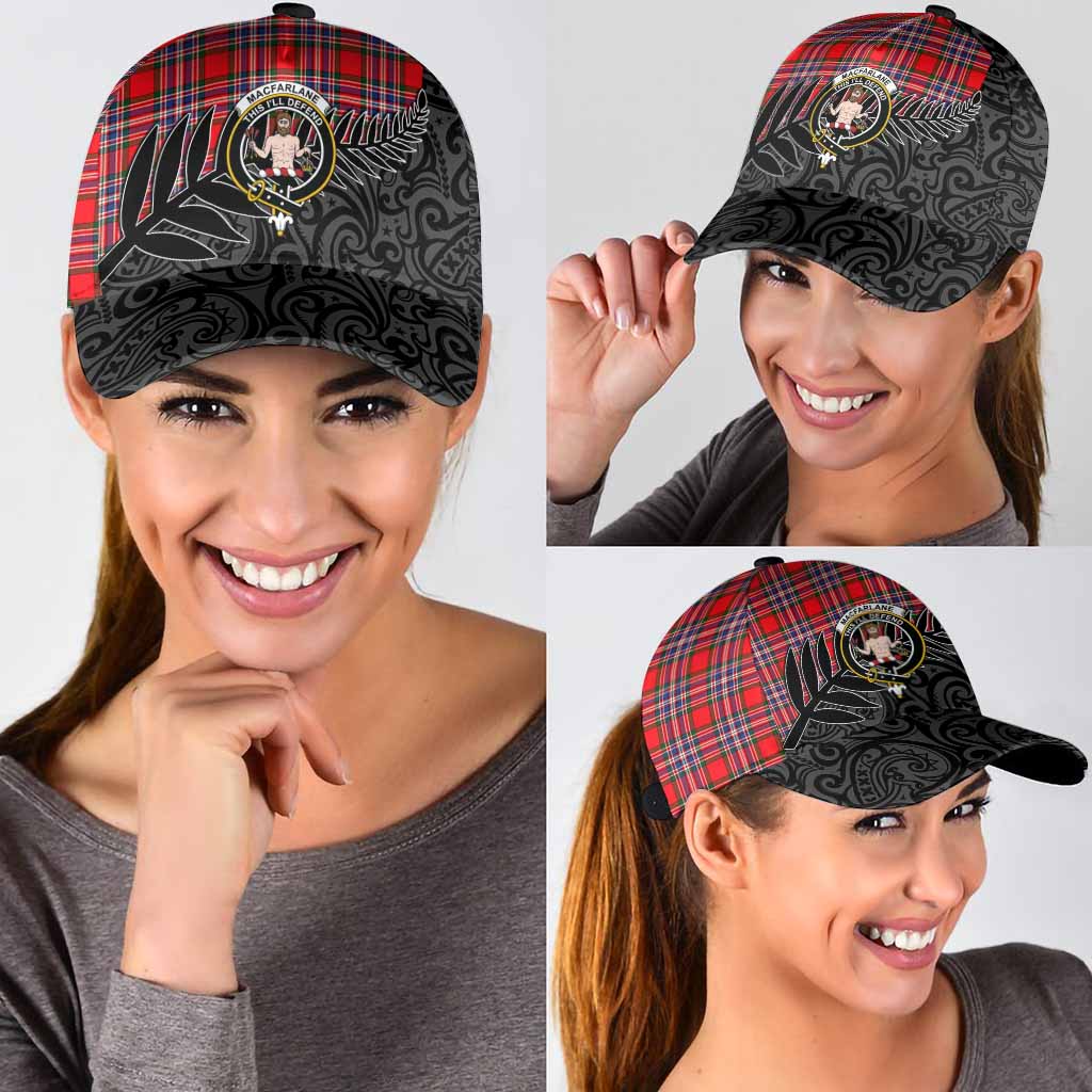 MacFarlane (McFarlane) Crest Tartan Classic Cap with New Zealand Silver Fern Half Style