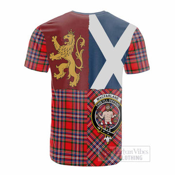 MacFarlane (McFarlane) Crest Tartan Cotton T-shirt with Lion Rampant Saltire Style
