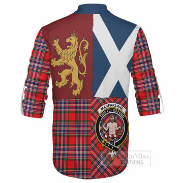 MacFarlane (McFarlane) Crest Tartan Ghillie Shirt with Lion Rampant Saltire Style