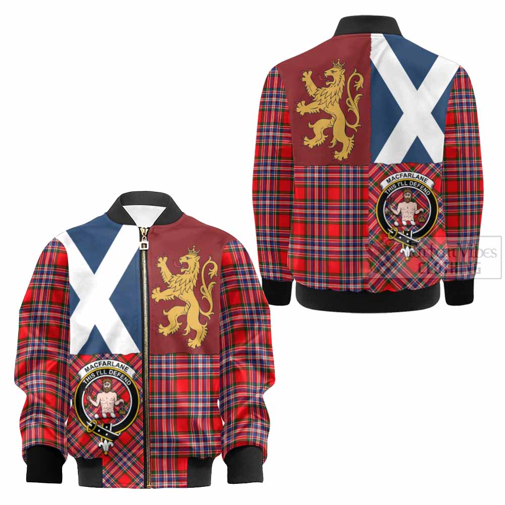 MacFarlane (McFarlane) Crest Tartan Kid Bomber Jacket with Lion Rampant Saltire Style - Tartan Vibes Clothing