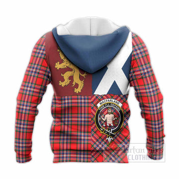 MacFarlane (McFarlane) Crest Tartan Knitted Hoodie with Lion Rampant Saltire Style