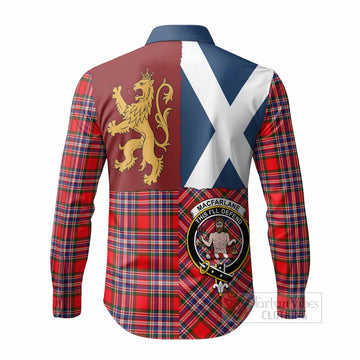 MacFarlane (McFarlane) Crest Tartan Long Sleeve Button Shirts with Lion Rampant Saltire Style