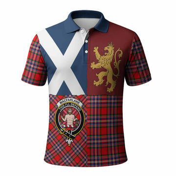 MacFarlane (McFarlane) Crest Tartan Polo Shirt with Lion Rampant Saltire Style