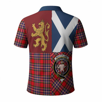 MacFarlane (McFarlane) Crest Tartan Polo Shirt with Lion Rampant Saltire Style