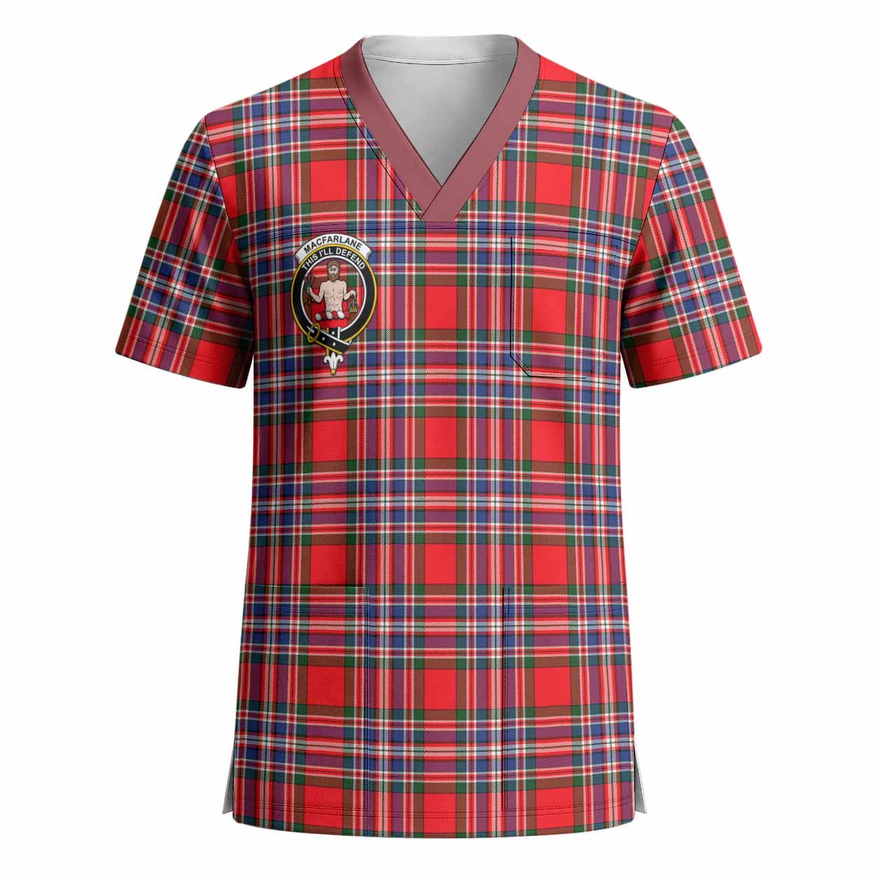 MacFarlane (McFarlane) Crest Tartan Scrub Top - Tartan Vibes Clothing