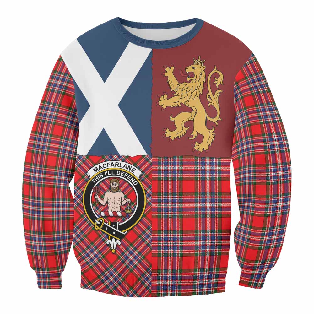 MacFarlane (McFarlane) Crest Tartan Sweatshirt with Lion Rampant Saltire Style