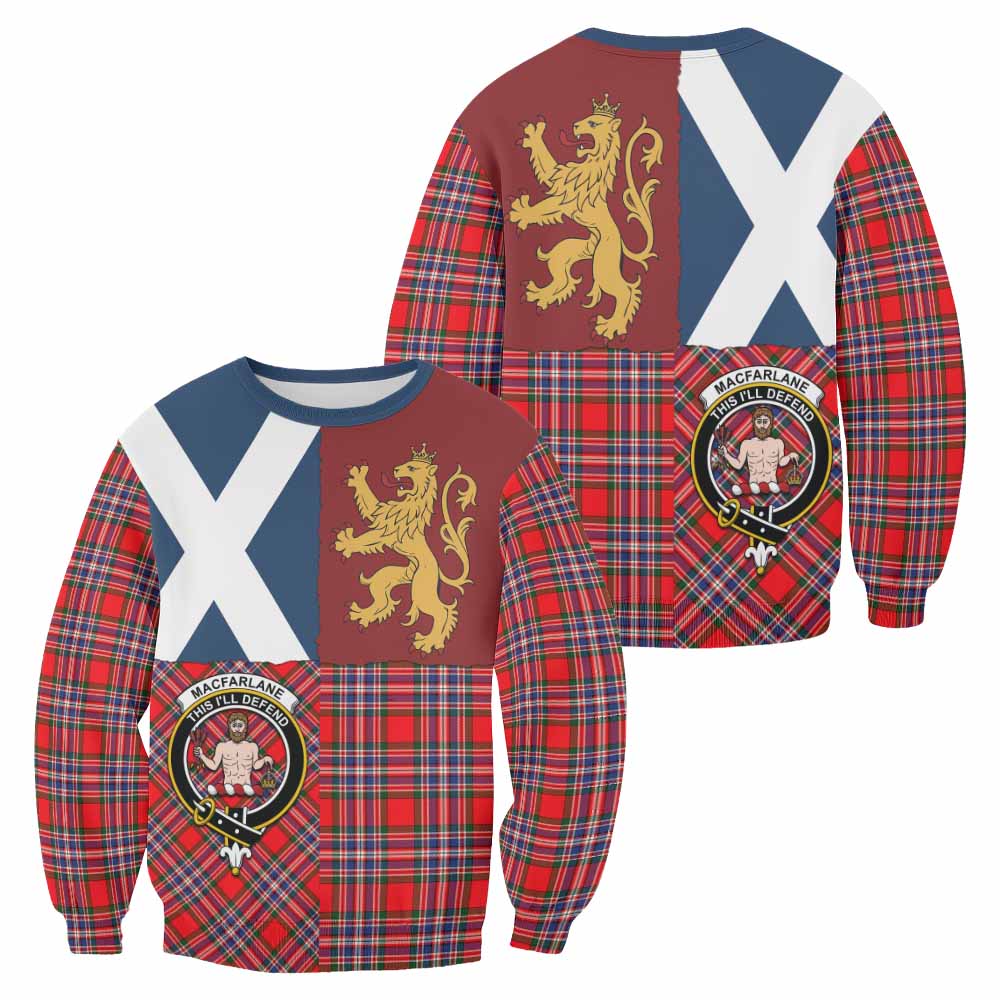 MacFarlane (McFarlane) Crest Tartan Sweatshirt with Lion Rampant Saltire Style