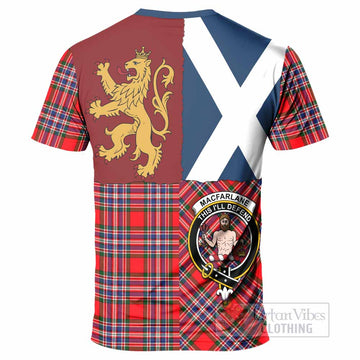 MacFarlane (McFarlane) Crest Tartan T-Shirt with Lion Rampant Saltire Style