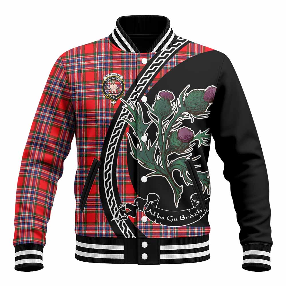 MacFarlane (McFarlane) Family Crest Tartan Baseball Jacket Alba Thistle Inspired - Tartan Vibes Clothing