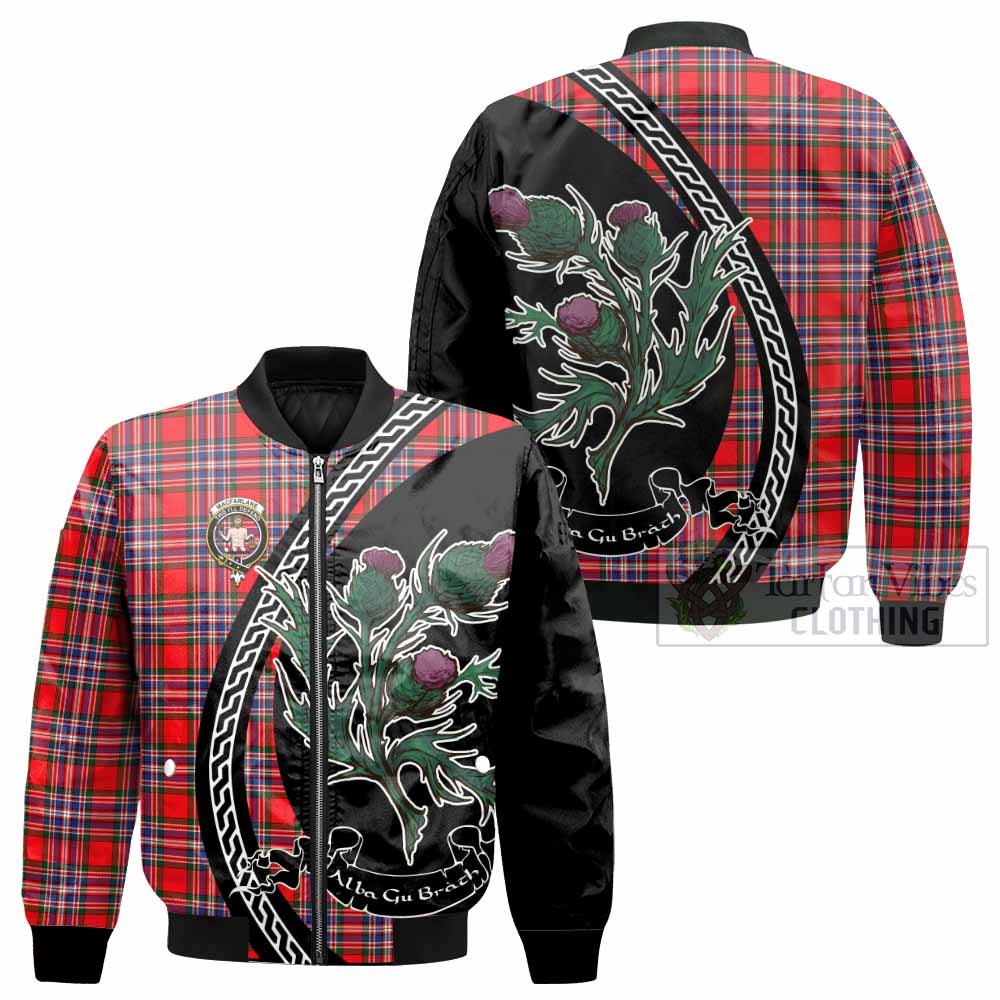 MacFarlane (McFarlane) Family Crest Tartan Bomber Jacket Alba Thistle Inspired - Tartan Vibes Clothing