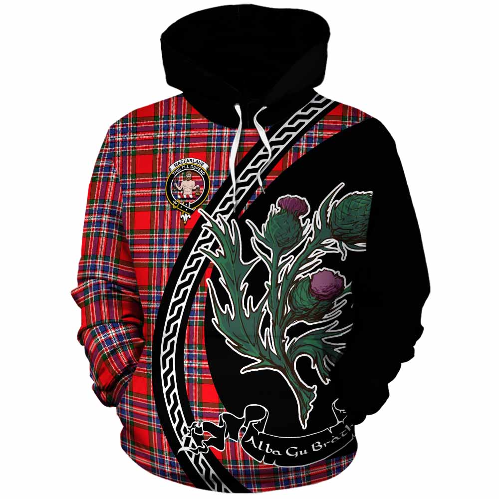 MacFarlane (McFarlane) Family Crest Tartan Cotton Hoodie Alba Thistle Inspired - Tartan Vibes Clothing