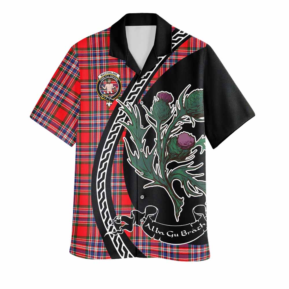 MacFarlane (McFarlane) Family Crest Tartan Hawaiian Shirt Alba Thistle Inspired - Tartan Vibes Clothing