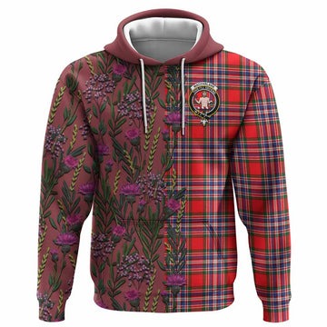 MacFarlane (McFarlane) Family Crest Tartan Hoodie Scottish Thistle Flower Pattern Half Style