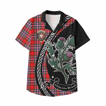 MacFarlane (McFarlane) Family Crest Tartan Kid Hawaiian Shirt Alba Thistle Inspired