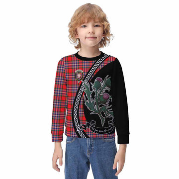 MacFarlane (McFarlane) Family Crest Tartan Kid Knitted Sweatshirt Alba Thistle Inspired