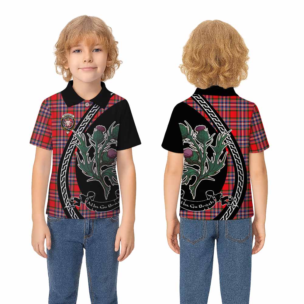 MacFarlane (McFarlane) Family Crest Tartan Kid Polo Shirt Alba Thistle Inspired - Tartan Vibes Clothing