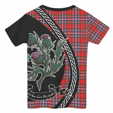 MacFarlane (McFarlane) Family Crest Tartan Kid T-shirt Alba Thistle Inspired - Tartan Vibes Clothing
