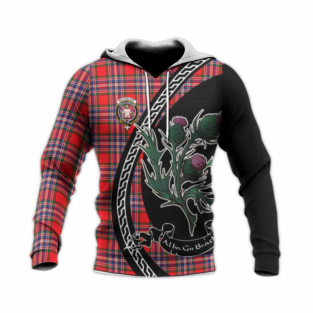 MacFarlane (McFarlane) Family Crest Tartan Knitted Hoodie Alba Thistle Inspired - Tartan Vibes Clothing