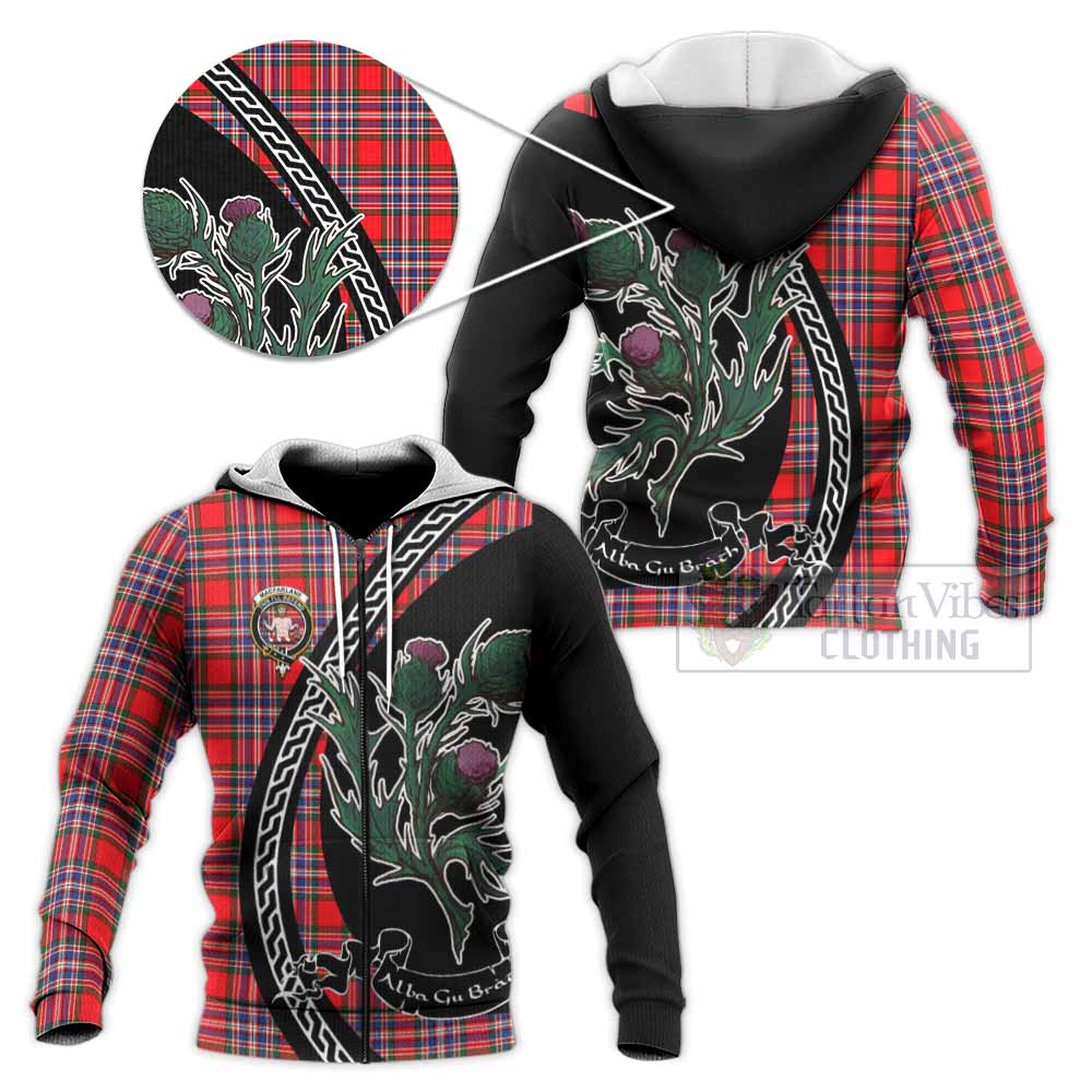 MacFarlane (McFarlane) Family Crest Tartan Knitted Hoodie Alba Thistle Inspired - Tartan Vibes Clothing